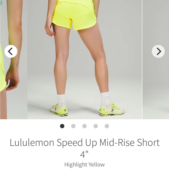 Lululemon Speed Up Mid-Rise Short 4"- Highlight Yellow- Size 6- EUC - Picture 7 of 10